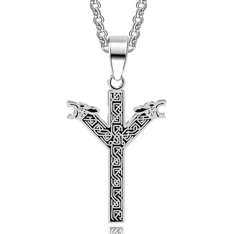 Stainless Norse Protection Rune Celtic Knot Pendant Necklace