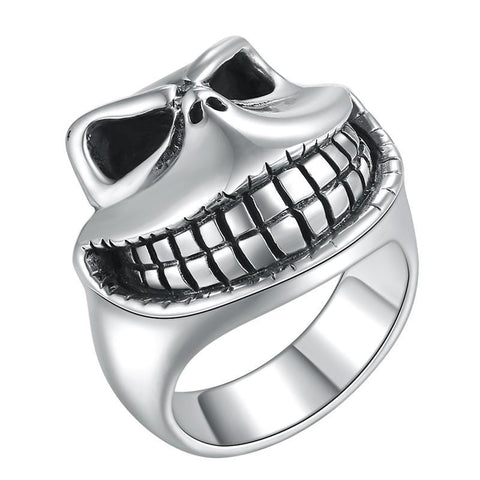 Sterling Silver Smiling Frog Skull Ring