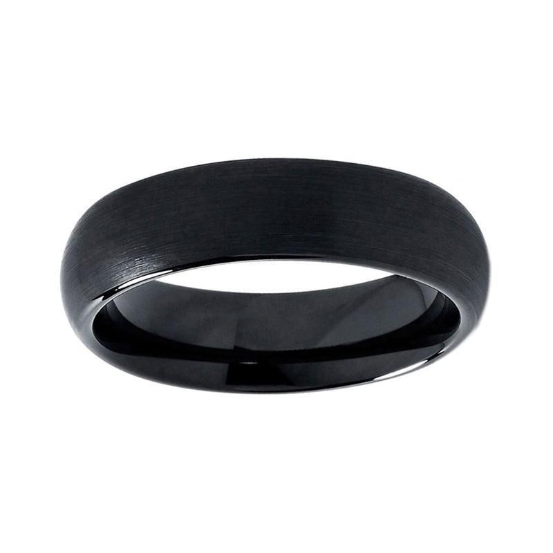 Men’s Black Dome Shape Tungsten Wedding Engagement Ring