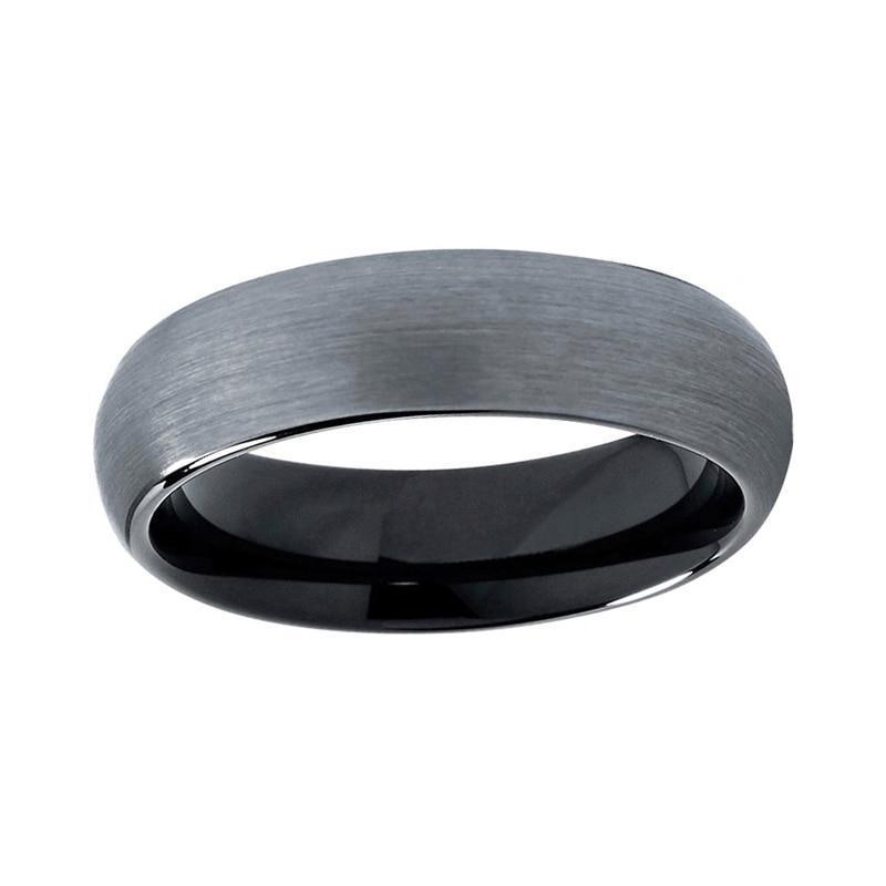 6mm Dome Shape Brushed Tungsten Carbide Ring
