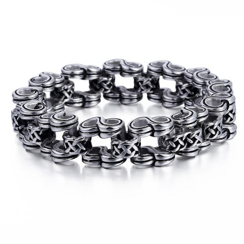 Stainless steel Infinity Rotating Ring Motorcycle Chain Bracelet