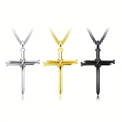 Gothic Nail Design Cross Necklace