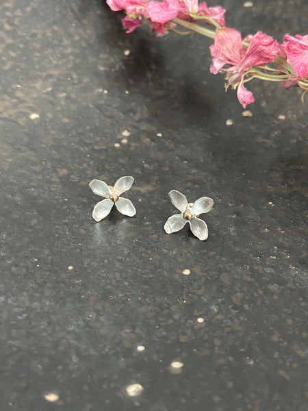 Halcyon Jewelry - Hydrangea Studs Silver/Gold