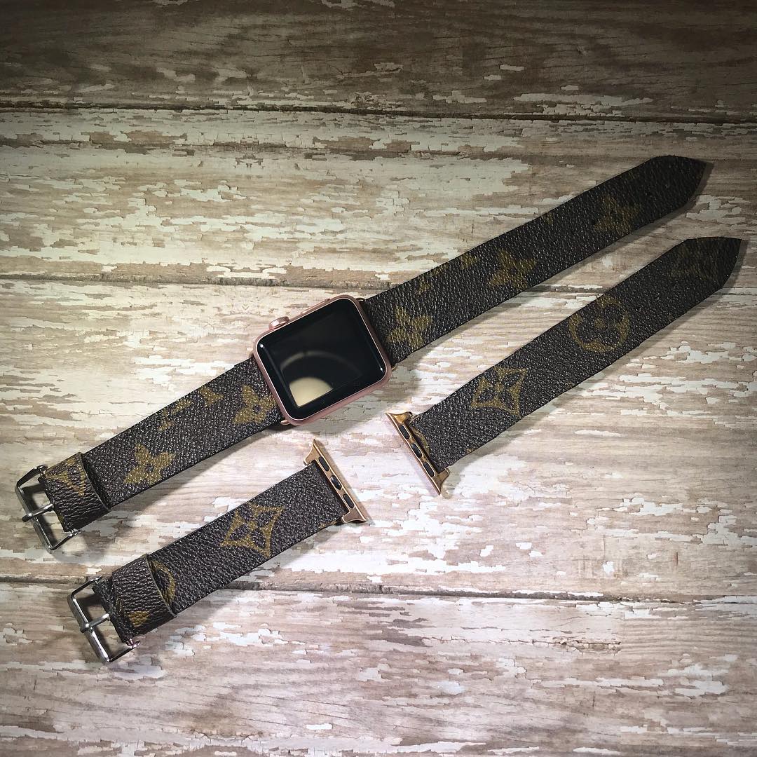 Handmade Authentic Louis Vuitton Canvas Repurposed Upcycled Apple Watch Band – Morning Flowers ...