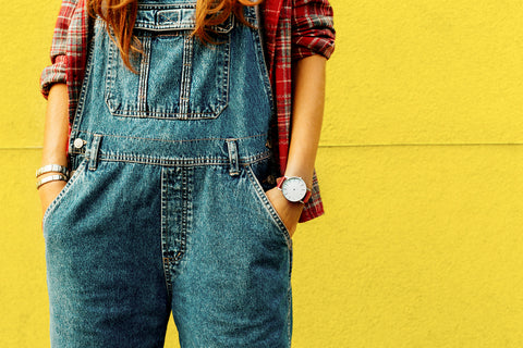 Woman in overalls
