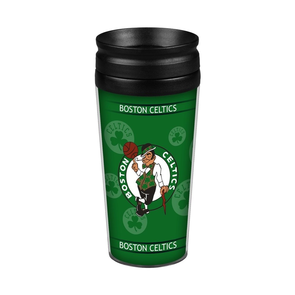 Full Wrap Travel Mug Hall of Fame Memorabilia Boston Celtics 14oz