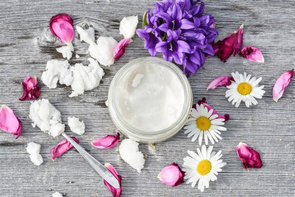 Coconut oil in glass jar