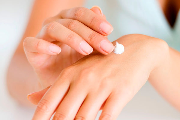 Applying hand cream