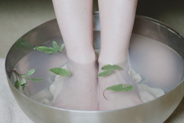 Foot soak with essential oils