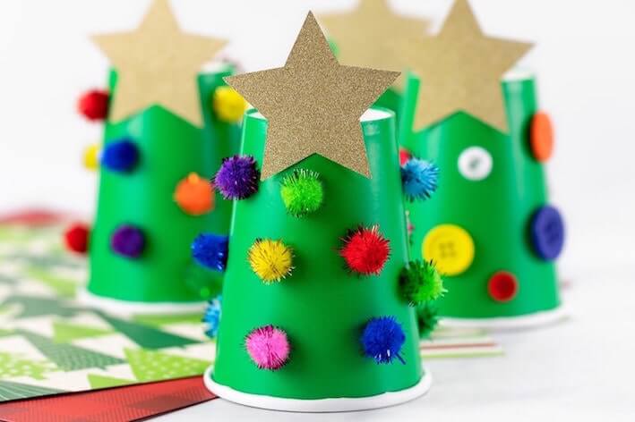 Paper cup Christmas trees