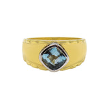 Gold Ring with an Aquamarine Gemstone