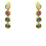 Ruby, Sapphire, Emerald Gemstone Earrings