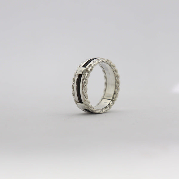 Silver Cable Ring with Elephant Hair - Cape Diamond Exchange