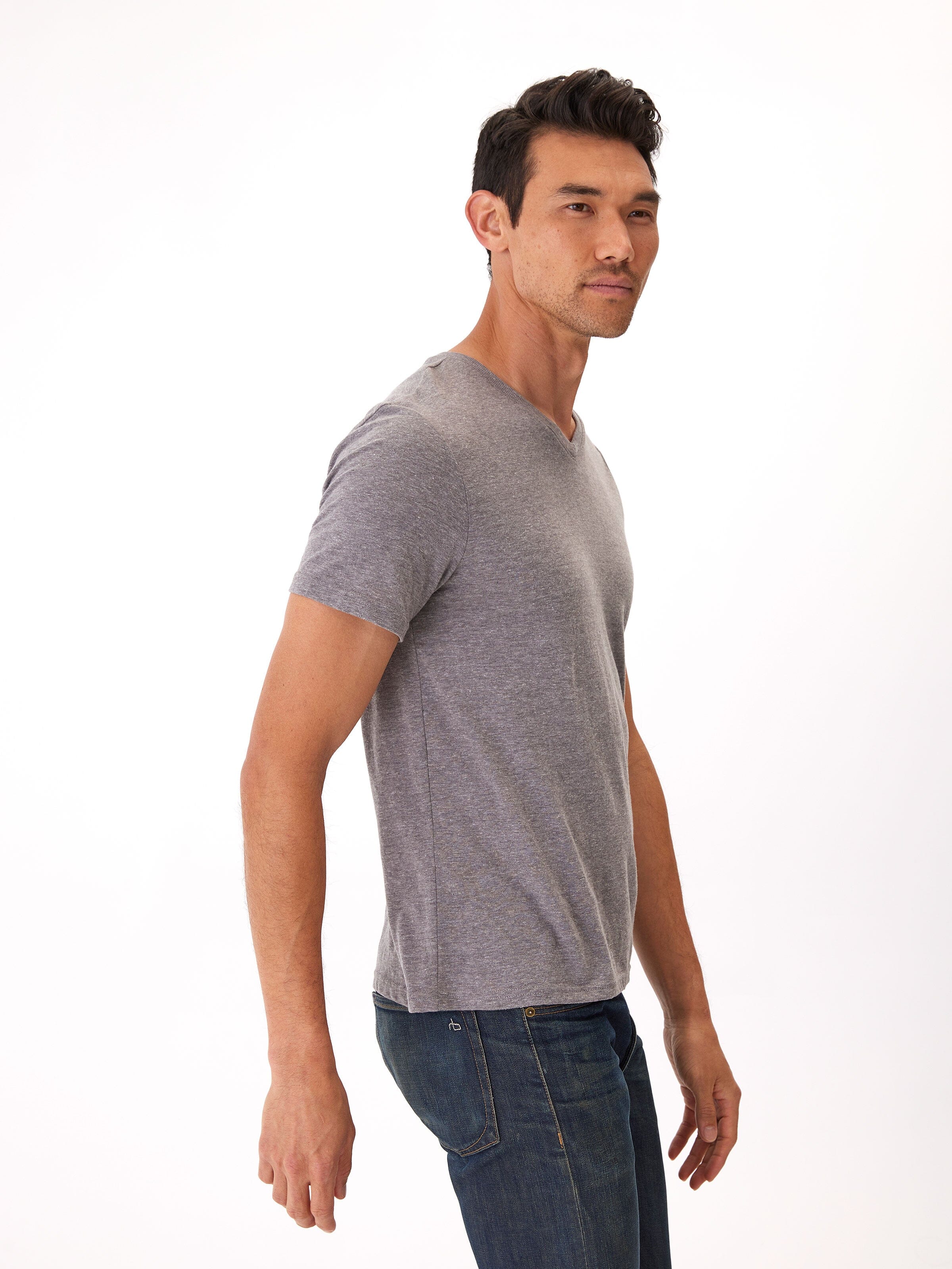 Triblend V-Neck Tee Mens Tops Tshirt Short Threads 4 Thought 