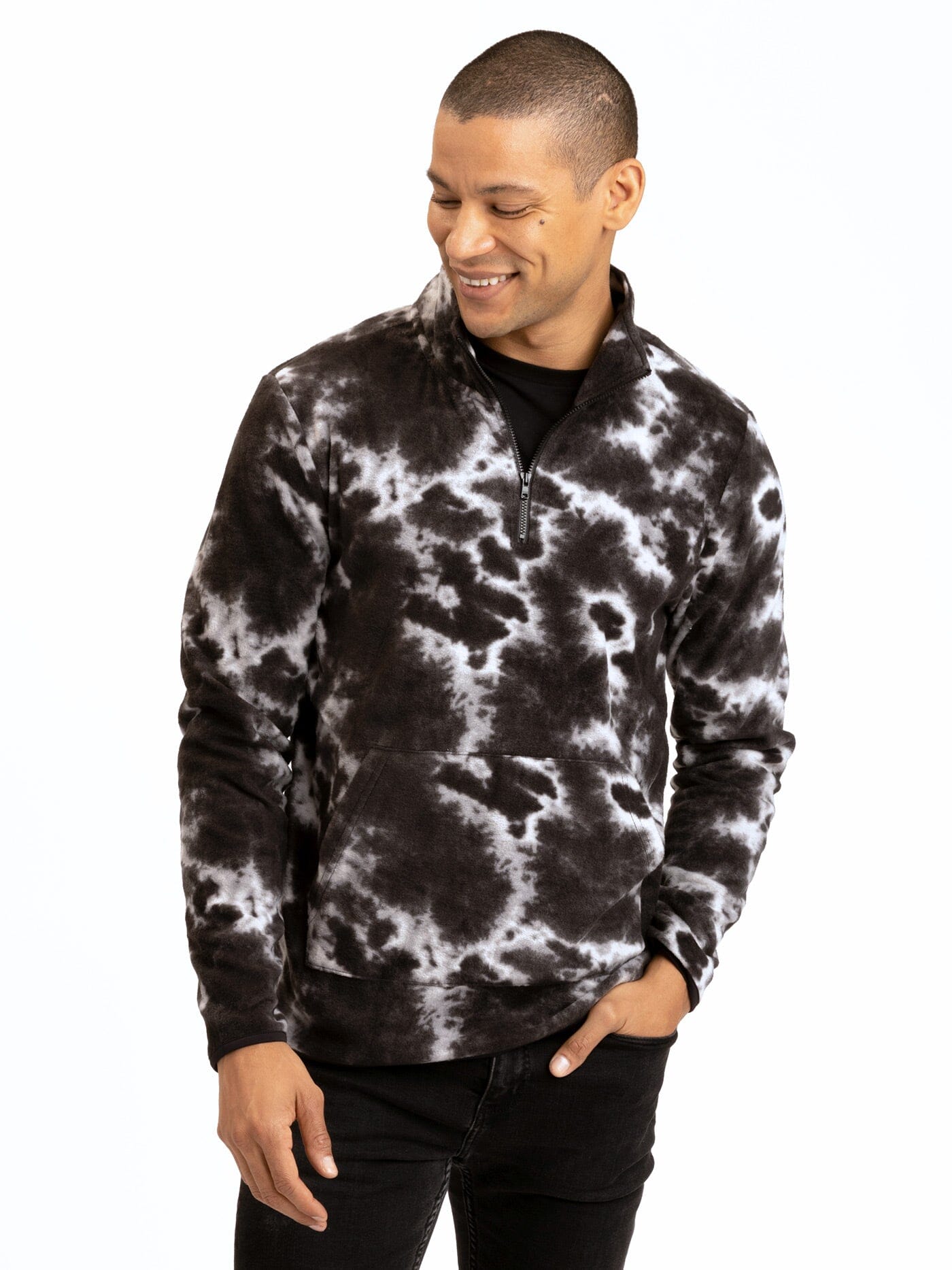 Pershing Atomic Tie Dye Half-Zip Mens Outerwear Sweatshirt Threads 4 Thought 