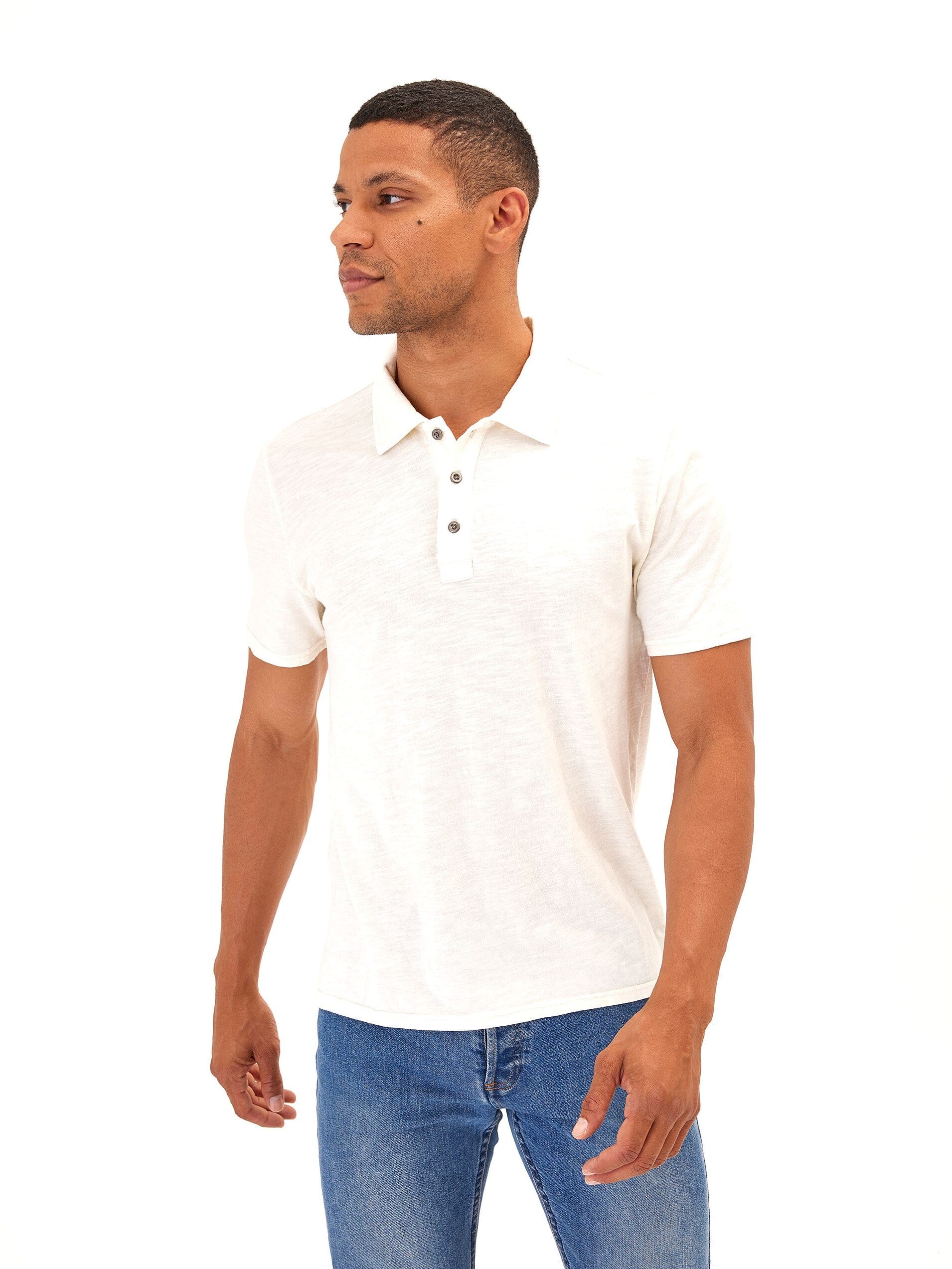 Slub Jersey Polo Mens Tops Tshirt Short Threads 4 Thought 