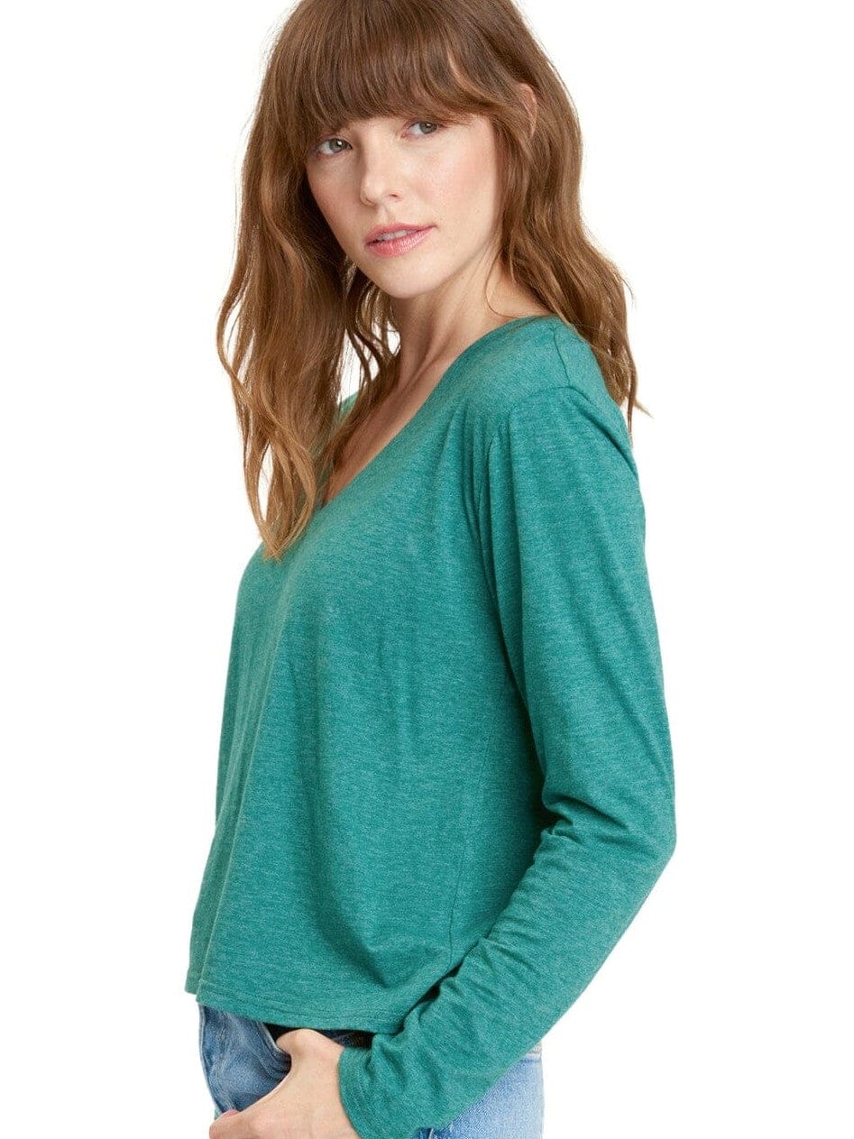 Ada Triblend Long Sleeve V-Neck Tee Womens Tops Long Threads 4 Thought 