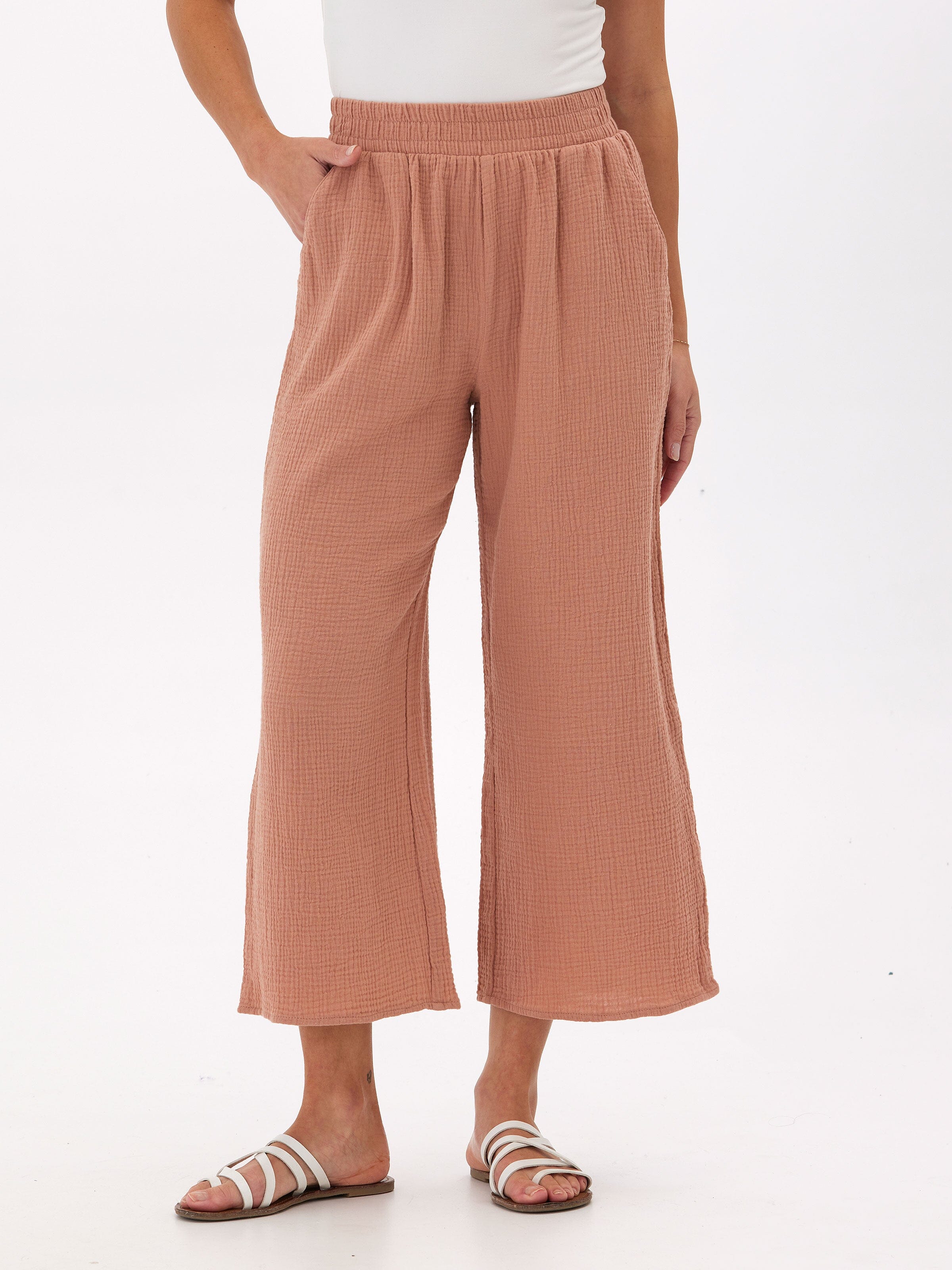 Ivanna Gauze Wide Leg Pant Womens Bottoms Pants Threads 4 Thought 