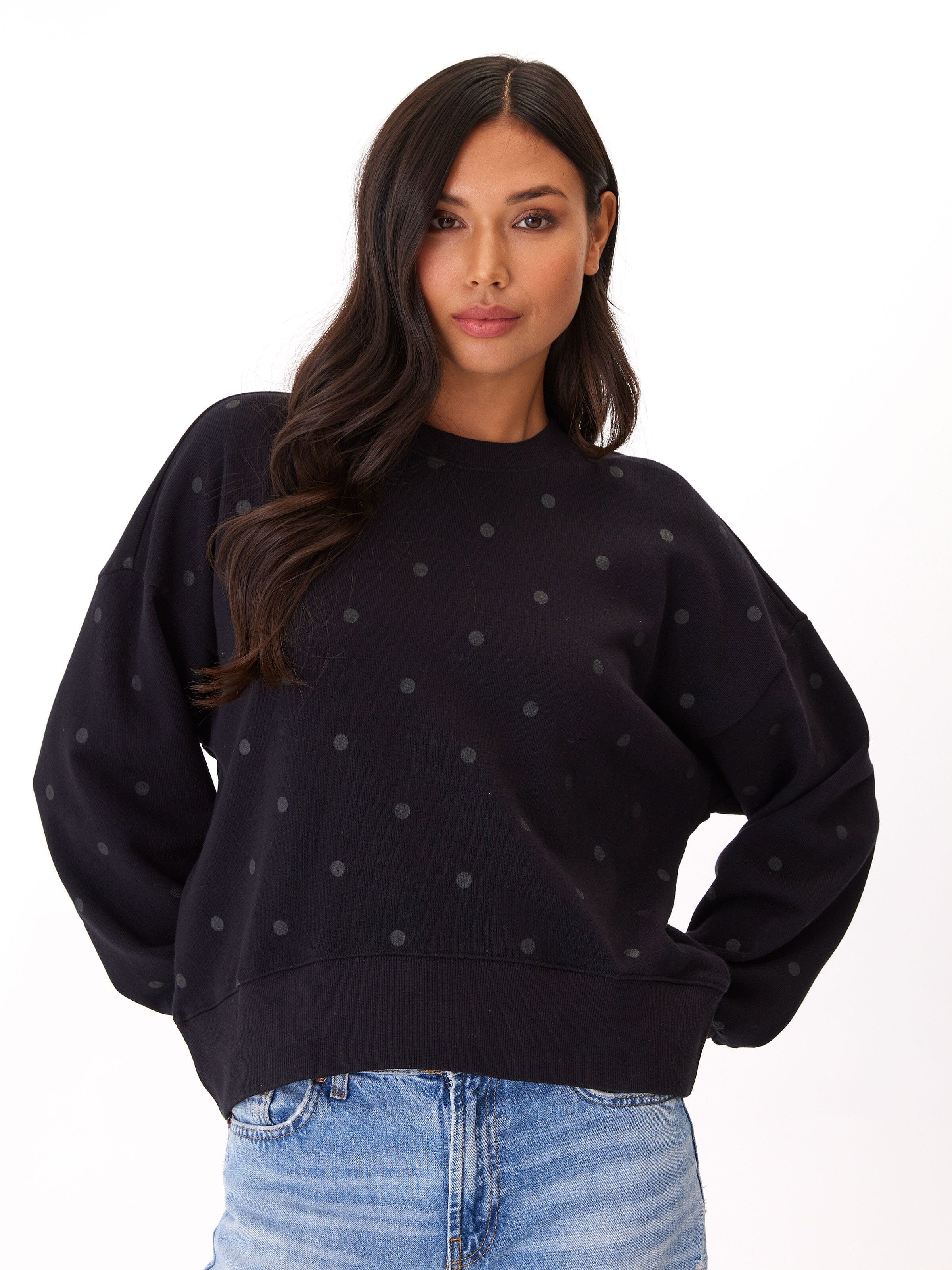 Naia Metallic Dot Pullover Womens Outerwear Sweatshirt Threads 4 Thought 