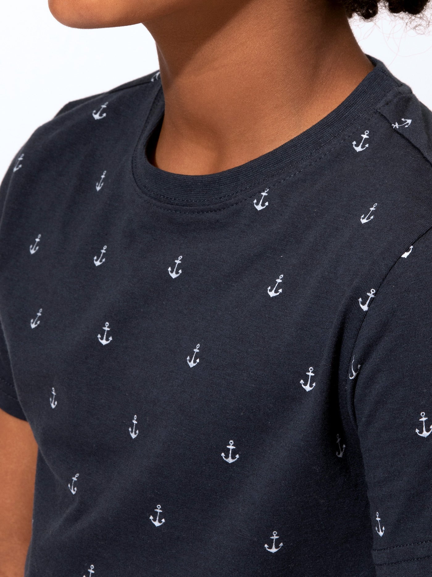 Boys Micro Anchor Print Tee Boys Tops Tshirt Threads 4 Thought 