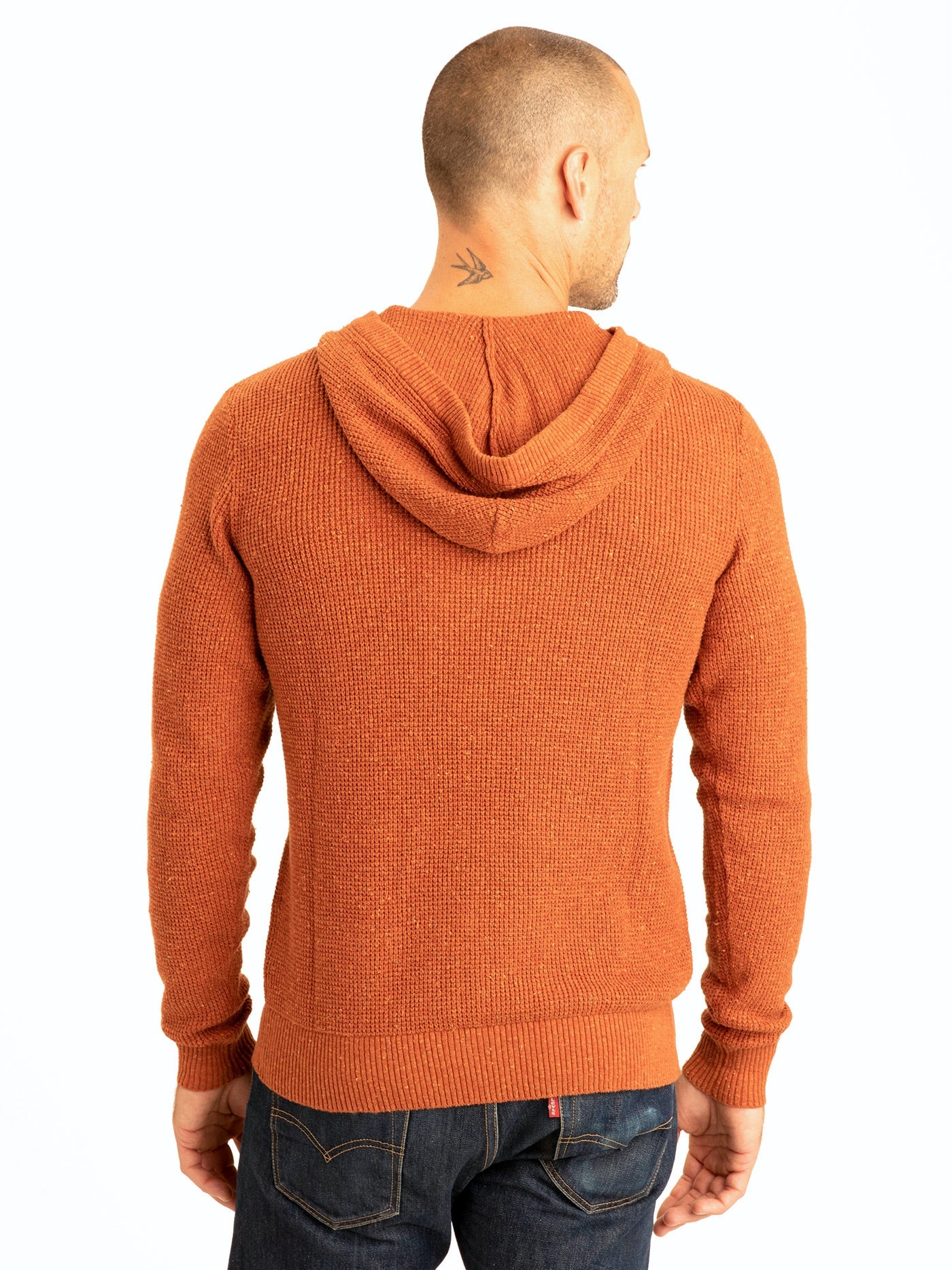 Raja Waffle Knit Henley Hoodie Sweater Mens Outerwear Sweater Threads 4 Thought 