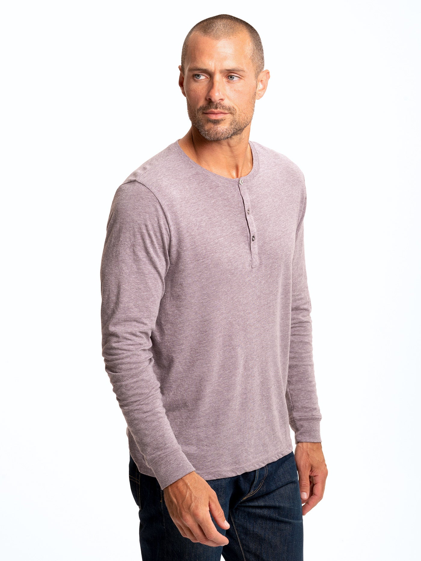 Triblend Long Sleeve Henley Mens Tops Tshirt Long Threads 4 Thought 