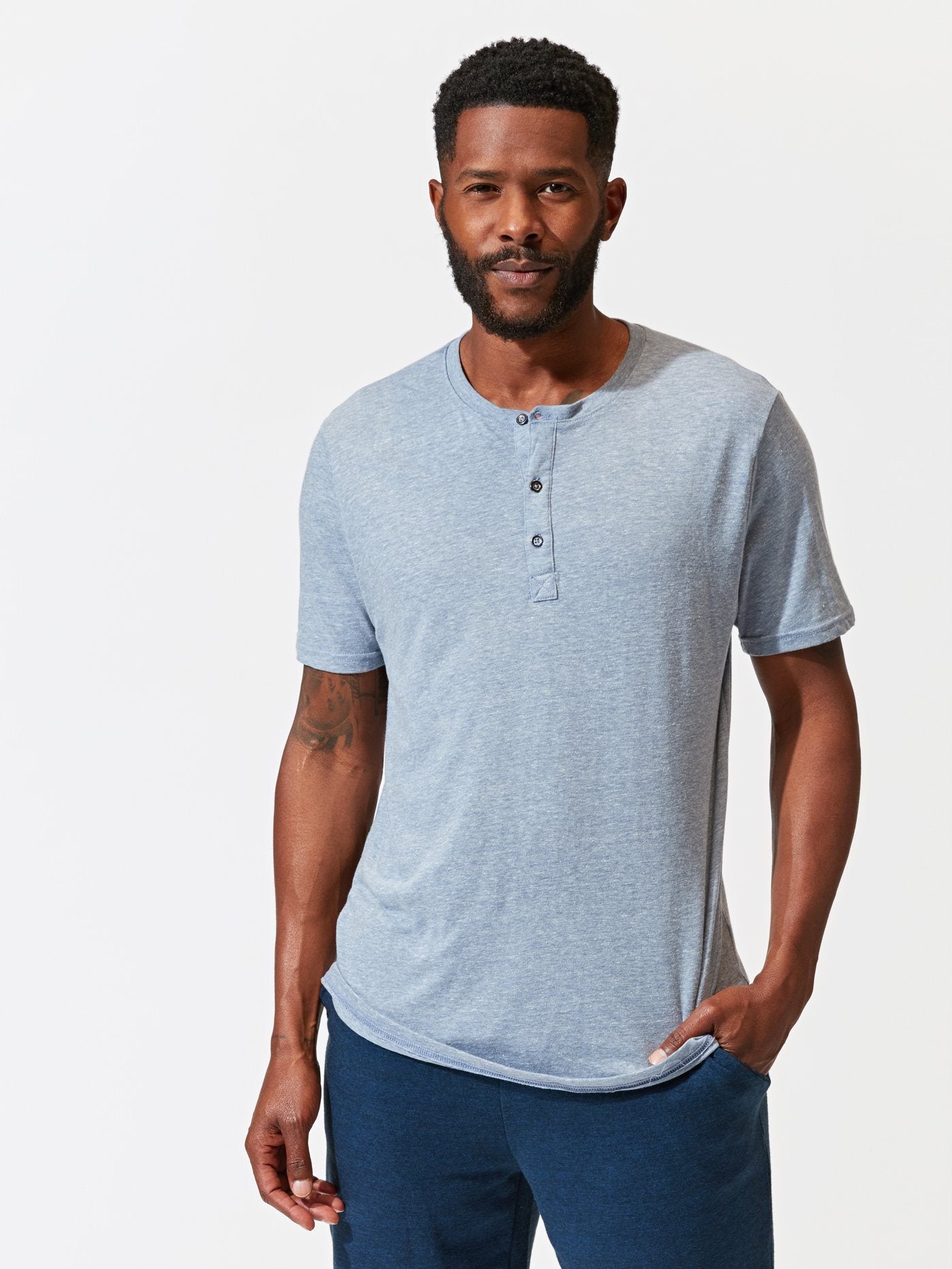 Triblend Henley Mens Tops Threads 4 Thought