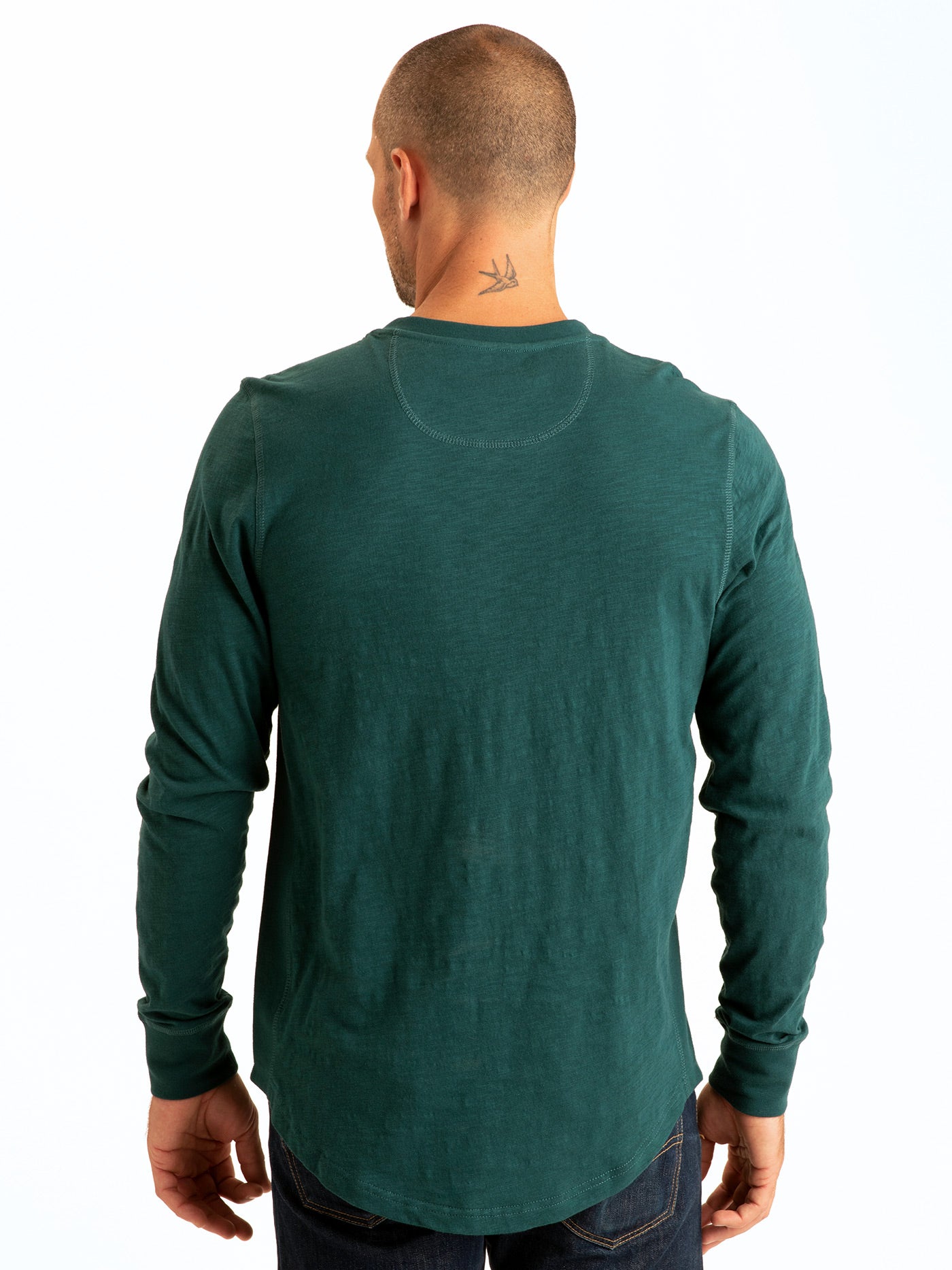 Leeroy Long Sleeve Slub Henley Mens Tops Tshirt Long Threads 4 Thought 