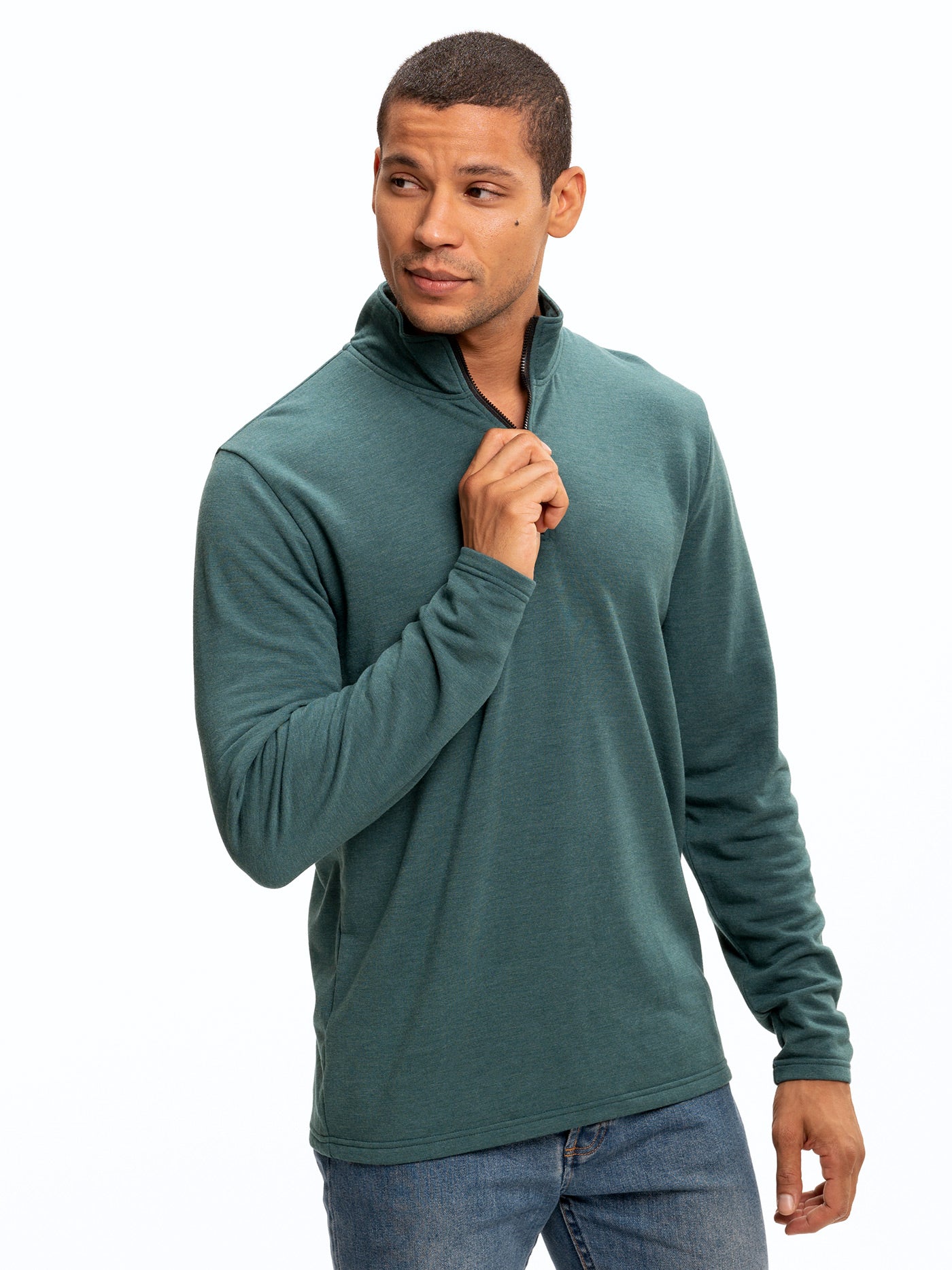 Kace Featherweight Lounge Mock Neck Mens Outerwear Sweatshirt Threads 4 Thought 