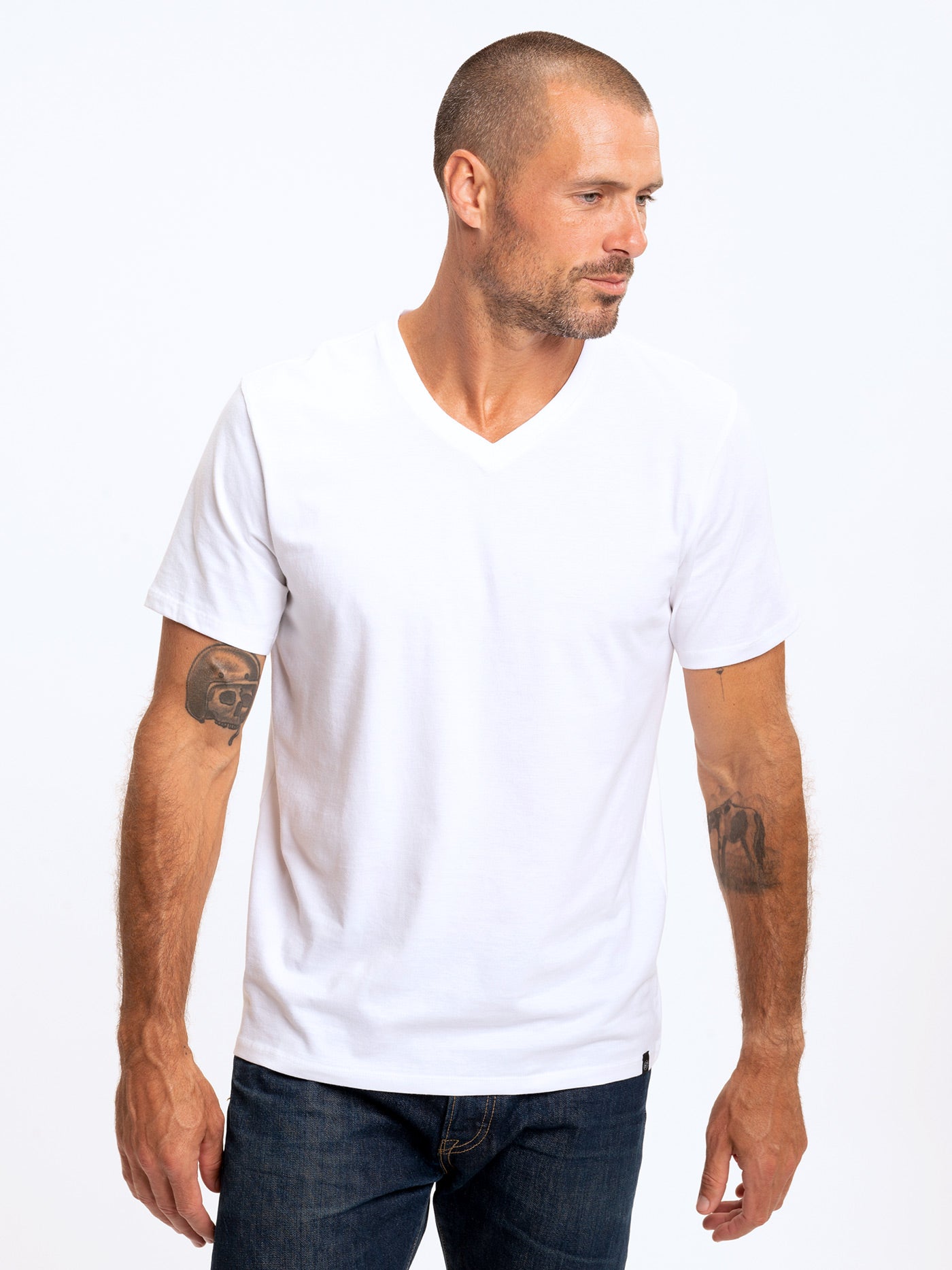 Men's Invincible Short Sleeve V-Neck Mens Tops Tshirt Short Threads 4 Thought 