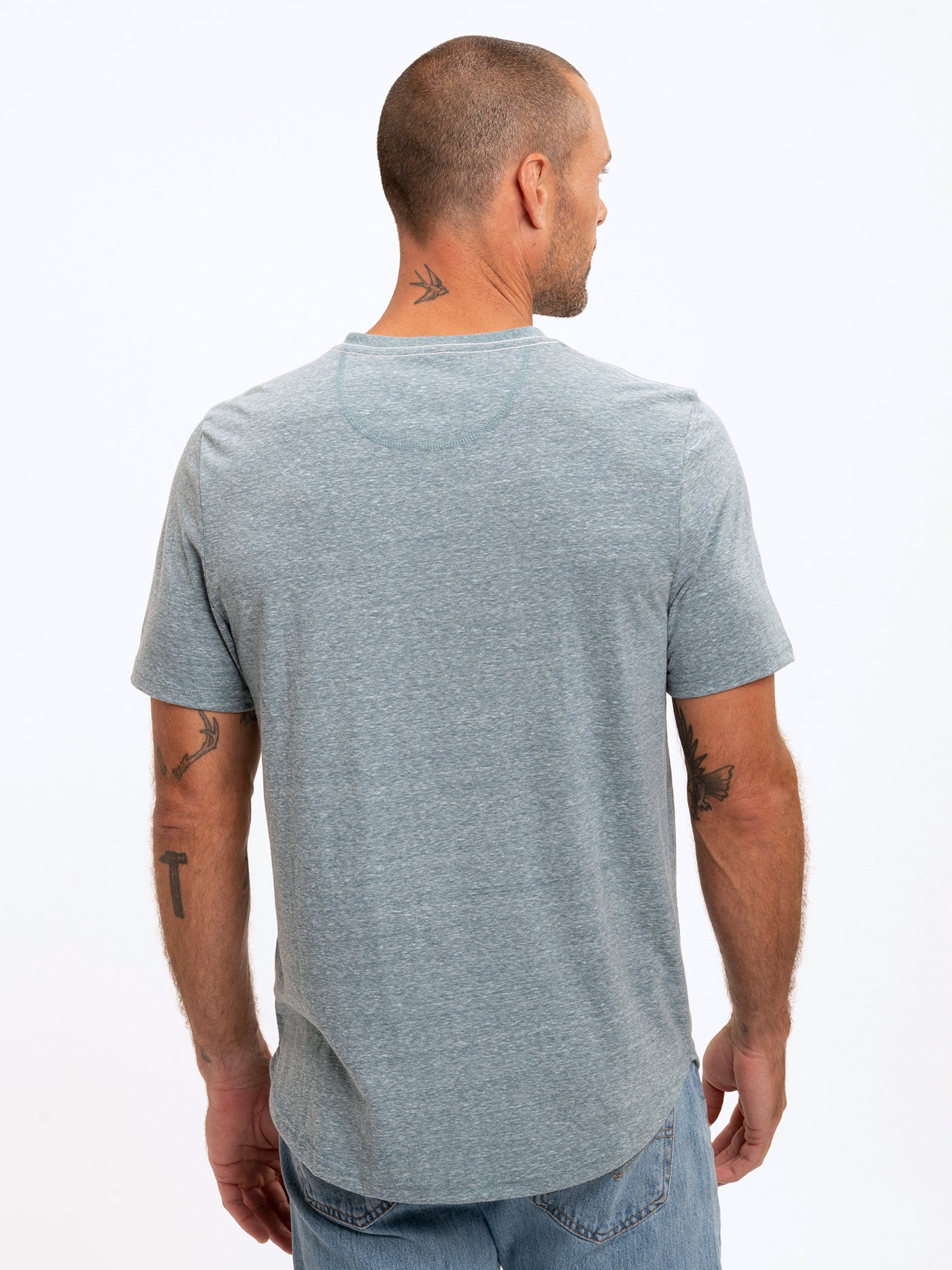 Baseline 2 Button Short Sleeve Henley Mens Tops Tshirt Short Threads 4 Thought 