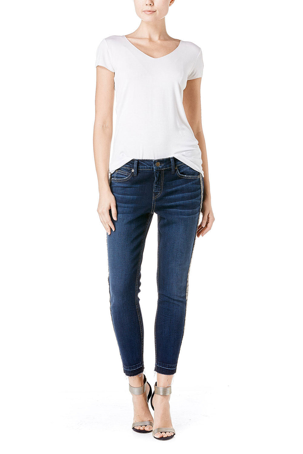 Aubrey Beaded Side Stripe Relaxed Skinny