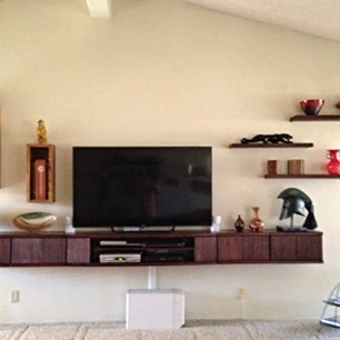 Curved Floating TV Stand Entertainment Center