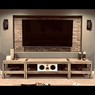 Rustic Gray Reclaimed Barn Wood Style TV Stand