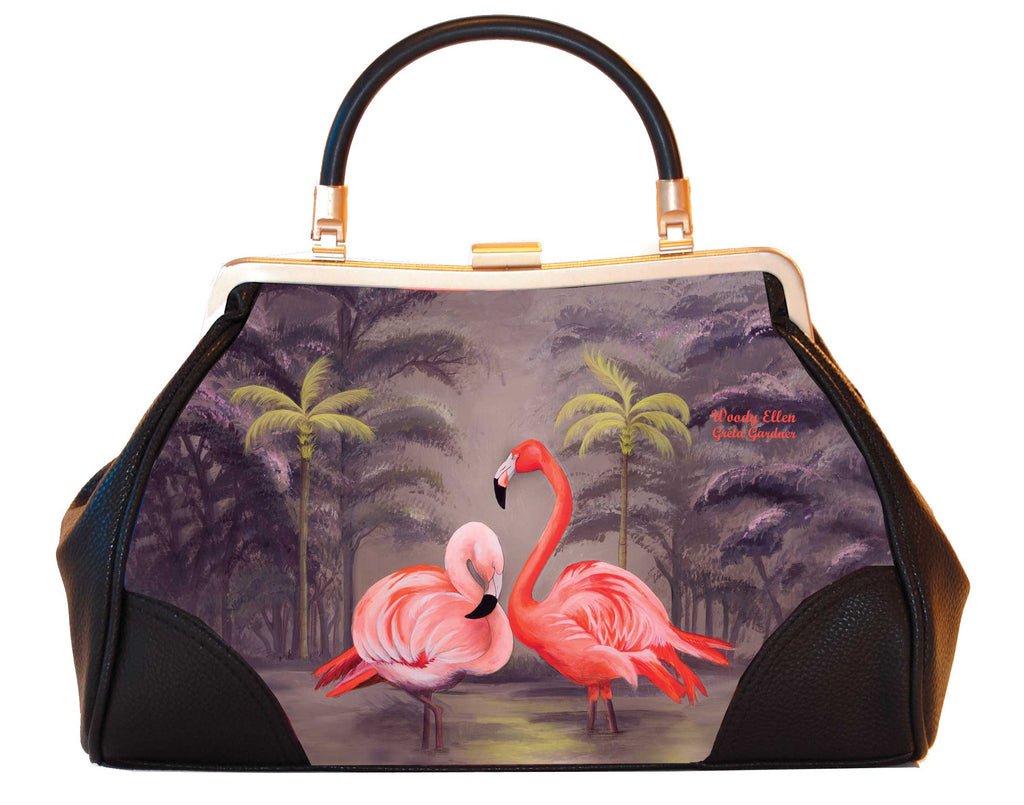 Anoi Voorkeursbehandeling Verloren hart Retro handbag, vintage handbag, Flamingo