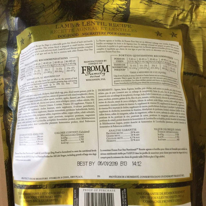 fromm dog food nutrition
