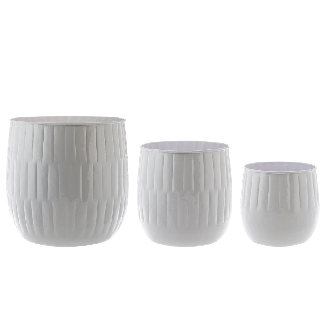 White Metal Pot Medium