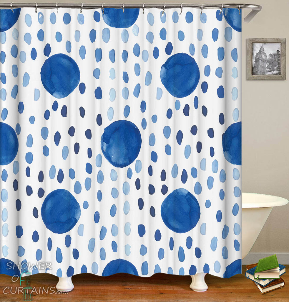 Shower Curtains with Blue Drops – Shower of Curtains