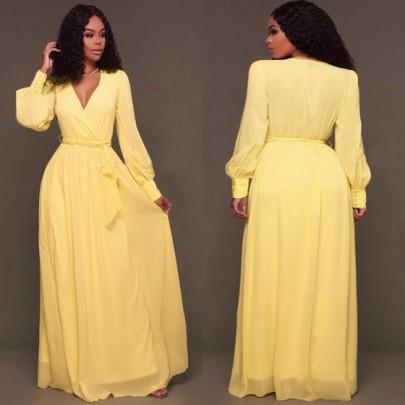 plain yellow maxi dress