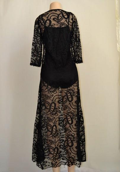 black lace boho maxi dress