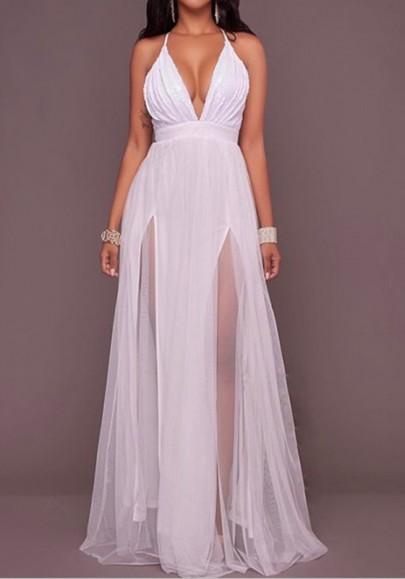 white evening maxi dress