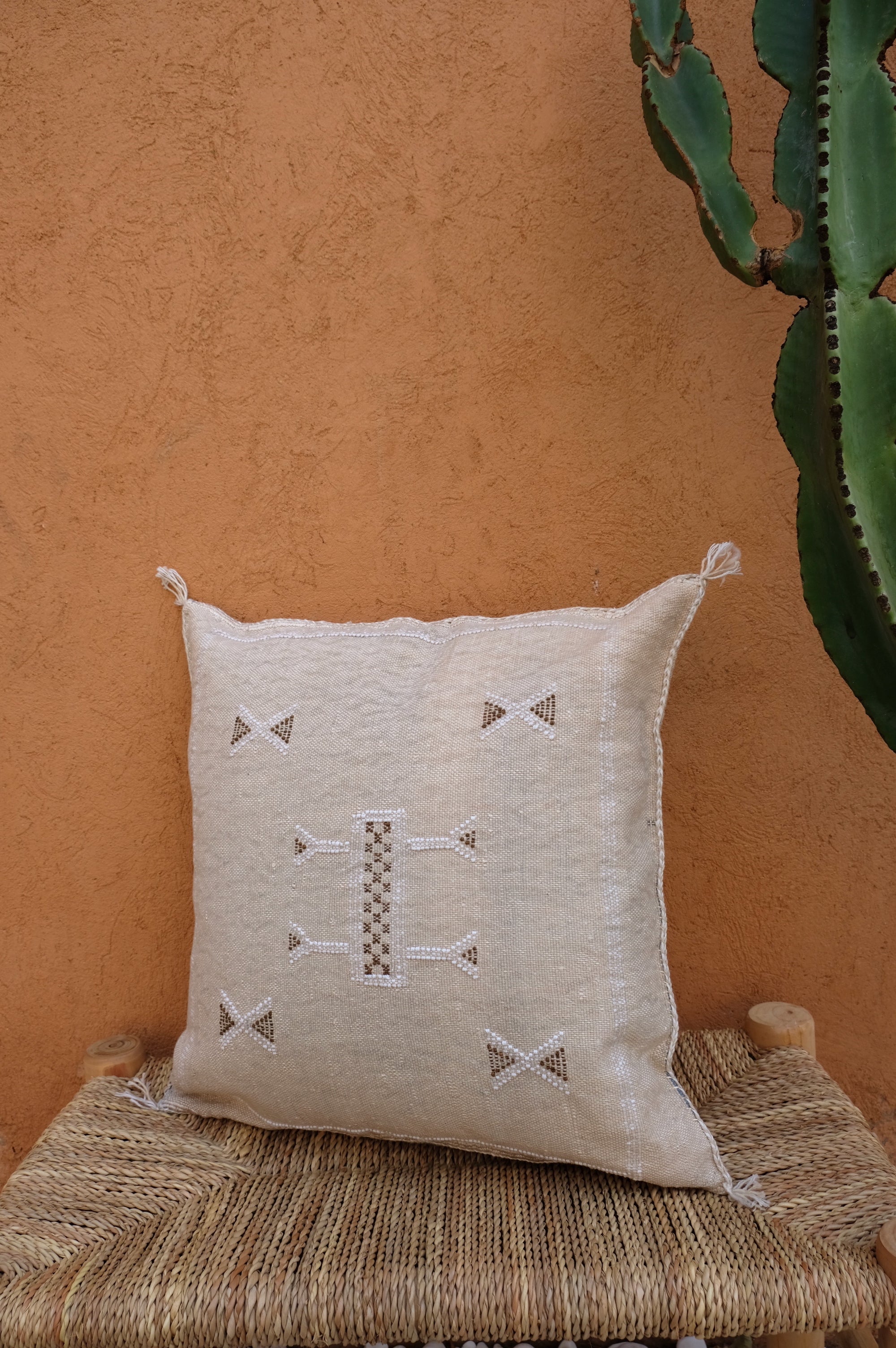 pillow covers 18x18 bohemian decor moroccan cushion kilim cushion cover MOROCCAN pompom pillow neutral cushions Cactus Silk pillow