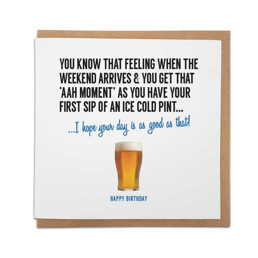 Birthday Card - Ice cold pint, funny birthday card – A Town Called Home