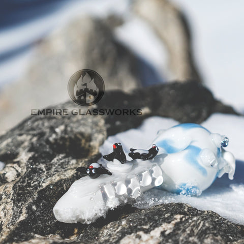 Empire Glassworks Icy Penguins Hand Pipe