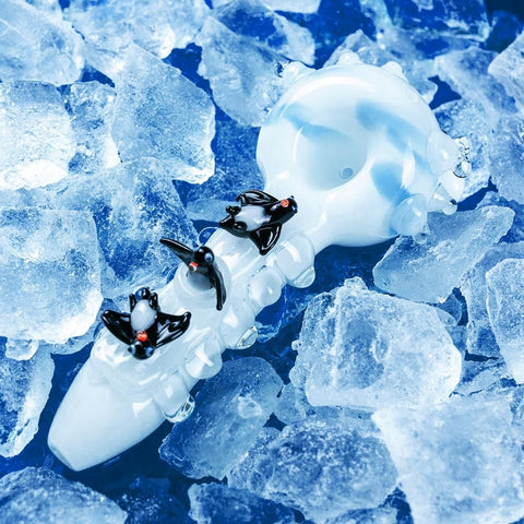 Empire Glassworks Icy Penguins Hand Pipe