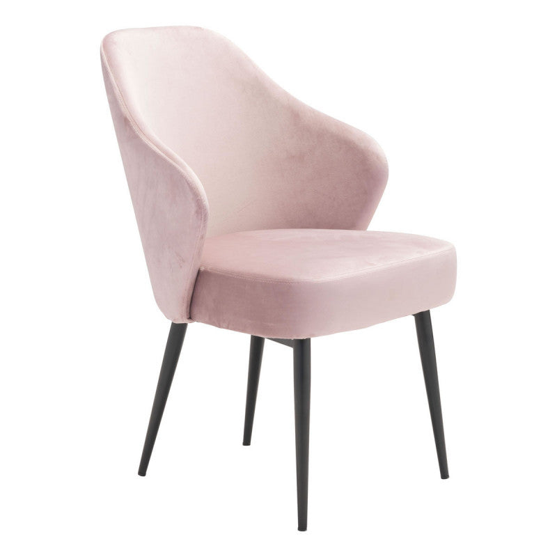 light pink velvet dining chair