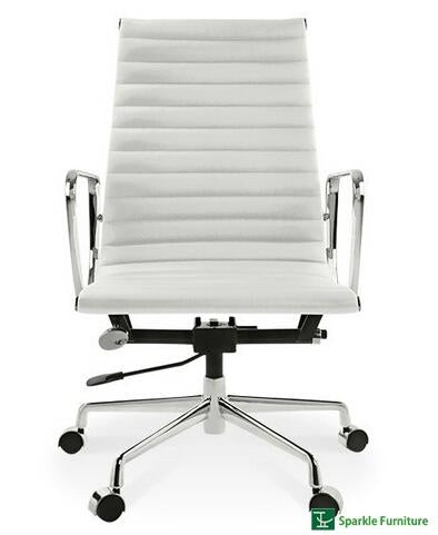 Eames Style Replica High Back Aluminum Office Chair In White Genuine L