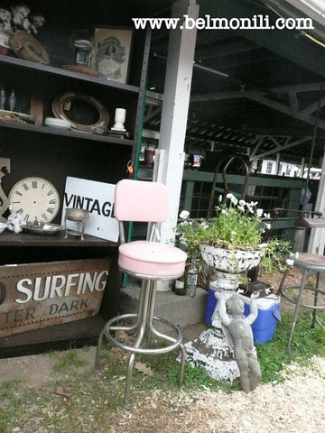 Country Living Fair display, pink bar stool