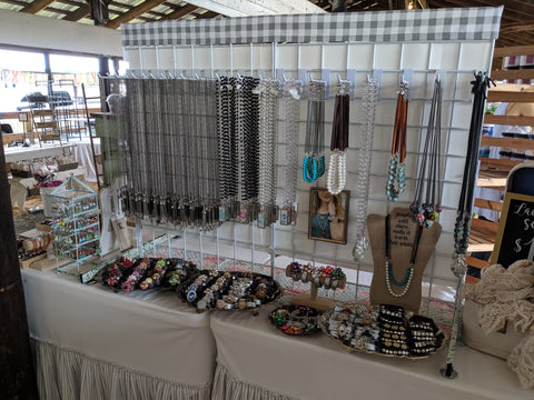bel monili layering necklaces, gridwall craft show display