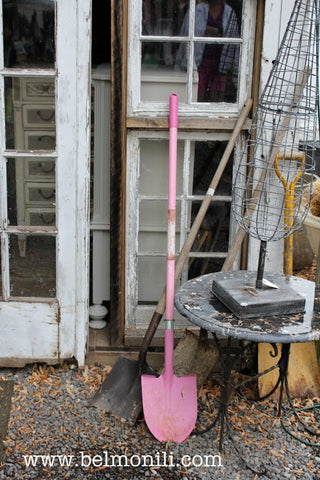 pink garden shovel